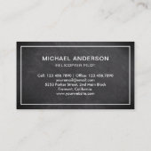 黒黒板モダンヘリコプタパイロット 名刺 (裏面)