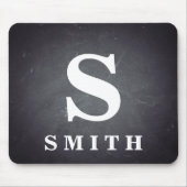 黒黒板モノグラパーソナライズされたム マウスパッド (正面)