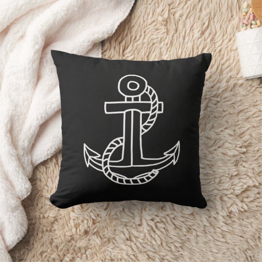 黒黒板航海の枕と白いかり。 クッション (ブランケット)