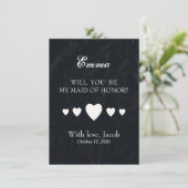 黒黒黒板が私のメイド・オブ・オーナー（花嫁付き添い人） 招待状 (スタンド正面)