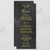 黒黒黒板と金ゴールドファンシー書道台本 メニュー (正面/裏面)