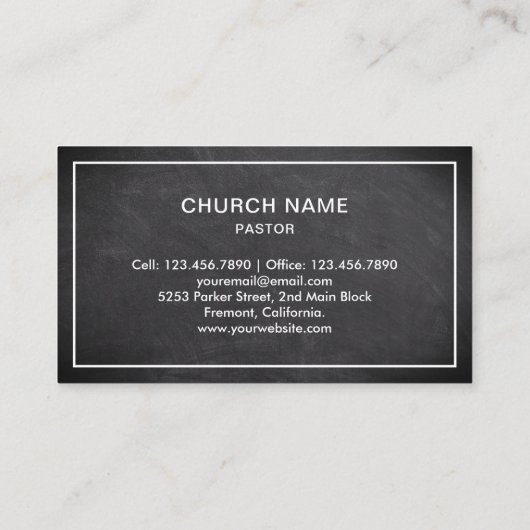 黒黒黒板イエスキリスト十字架 名刺 (裏面)