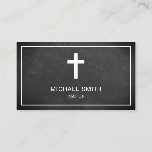 黒黒黒板イエスキリスト十字架 名刺 (正面)