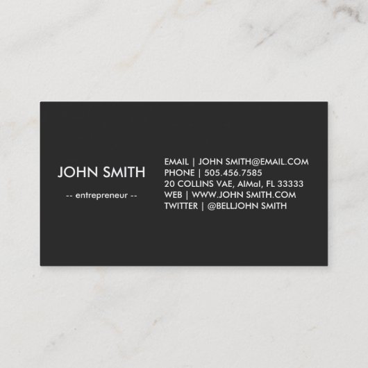 黒黒黒板カッコいい素朴ヴィンテージ 名刺 (裏面)