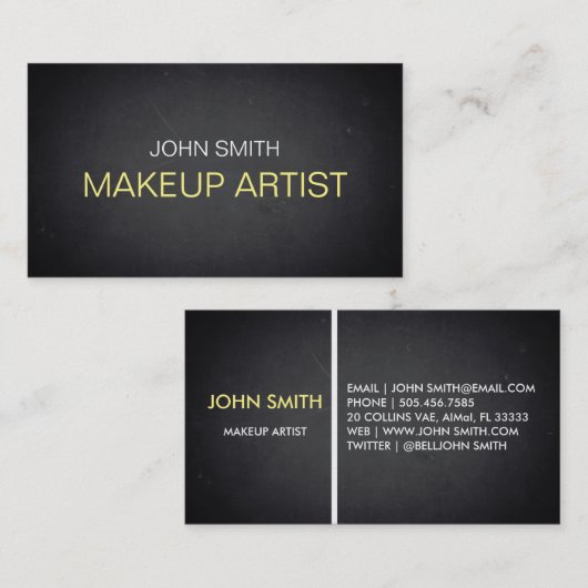 黒黒黒板メイクアップアーティスト 名刺 (正面/裏面)
