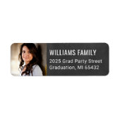 黒黒黒板大学院フォト差出人住所 ラベル (正面)