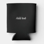 黒黒、白のテキストテンプレート 缶クーラー (正面)