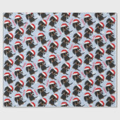 黒龍とタン龍の髪のダックスフントのクリスマス ラッピングペーパー (フラット)