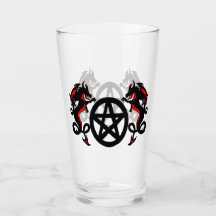 黒龍と星形五角形ガラス