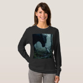黒龍と白い子犬の長袖シャツ Tシャツ (正面フル)