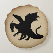 黒龍の背素朴景 ラウンドクッション (裏面)