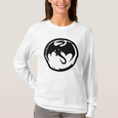 黒龍女性白い長袖シャツ Tシャツ (正面)