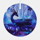 黒龍、夜森のシーン。 ガラスオーナメント (裏面)
