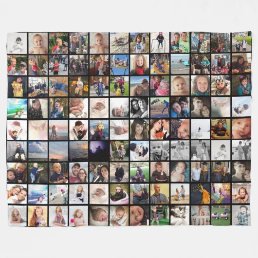 黒108縁ど枚の写真あなたの画像の引用文または芸術 フリースブランケット (正面(横))