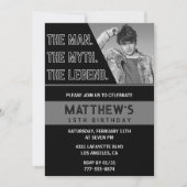 黒15歳の誕生日招待状ザ・マンザ・レジェンド 招待状 (正面)