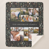 黒17モダン枚エレガントの写真植物紙パンパスファイル シェルパブランケット (正面)