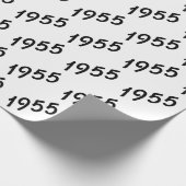 黒1955誕生年文字オン白 ラッピングペーパー (角)