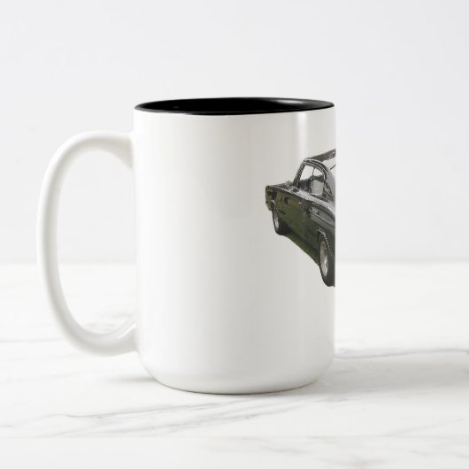 黒1967のごまかしの充電器のコーヒーカップ ツートーンマグカップ (左)
