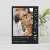 黒2フォトウェディングWebサイトで日付を保存 招待状 (スタンド正面)