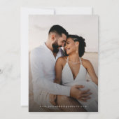 黒2フォトウェディングWebサイトで日付を保存 招待状 (裏面)