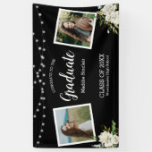 黒2枚フォトフローラストリングライツエンディレーションバ 横断幕 (縦)