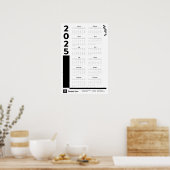 黒2025年壁企業のカレンダーのポスター ポスター (キッチン)