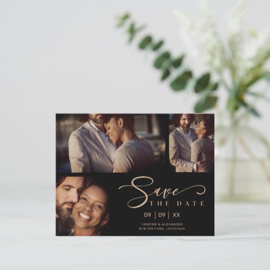 黒3枚の写真コラージュ結婚のスクリプおもしろいト (スタンド正面)