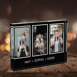 黒3枚(3)写真父の日フォトブロック フォトブロック