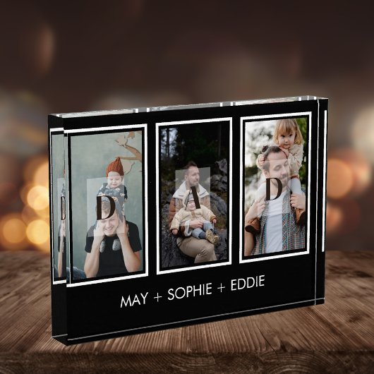 黒3枚(3)写真父の日フォトブロック フォトブロック