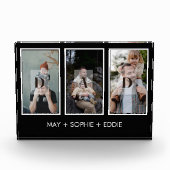 黒3枚(3)写真父の日フォトブロック フォトブロック (正面)