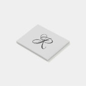 黒3D書道イニシャル文字 |パステルグレー ポストイット (アングル)