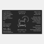 黒4 OZコスメミニマルティックボトルラッパーラベル 長方形シール (正面)