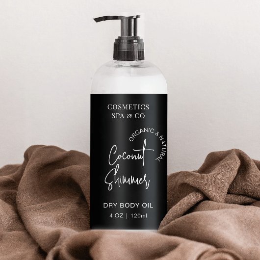 黒4 OZコスメミニマルティックボトルラッパーラベル 長方形シール