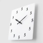 黒5時どこかに白 スクエア壁時計 (傾斜)