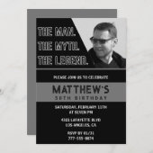 黒50歳の誕生日招待状ザ・マンザ・レジェンド 招待状 (正面/裏面)