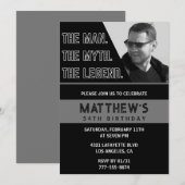 黒54歳の誕生日招待状ザマンザレジェンド 招待状 (正面/裏面)