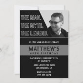 黒60歳の誕生日招待状ザ・マンザ・レジェンド 招待状 (正面)