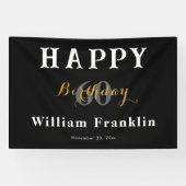 黒60歳無地の誕生日パーティーお祝いバナー 横断幕 (横)