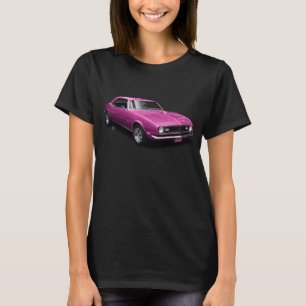 黒68のCamaroの女性ワイシャツのピンク Tシャツ