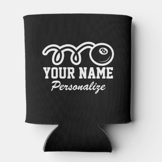 黒8球漫画プリント名前をカスタムする 缶クーラー (裏面)