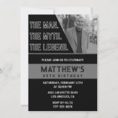 黒85歳の誕生日招待状ザ・マンザ・レジェンド 招待状 (正面)