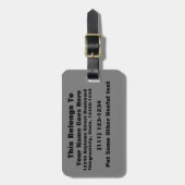 黒8 x 11デザインあなた自身のプロダクト ラゲッジタグ (正面縦)