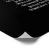 黒9テーブルの結婚座席表（シルバー） ポスター (角)