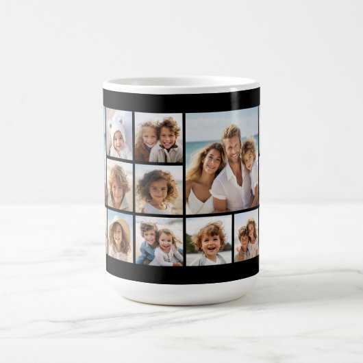 黒9フォトスクエアコラージュ コーヒーマグカップ (中央)