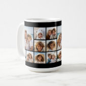 黒9フォトスクエアコラージュ コーヒーマグカップ (正面左)