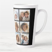 黒9フォトスクエアコラージュ – スクリプトホワイト カフェラテマグ (右)