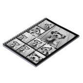 黒9フォトスクエアコラージュ – スクリプトホワイト ノートブック (左側)