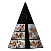 黒9フォトスクエアコラージュ – スクリプトホワイト パーティーハット (裏面)