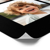 黒9フォトスクエアコラージュ – スクリプトホワイト ポスター (角)