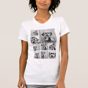 黒9フォトスクエアコラージュ – スクリプトホワイト Tシャツ